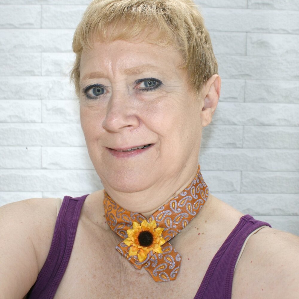 HAND CRAFTED Choker Upcycled Necktie Paisley Sunflower Flower Wrap Bracelet